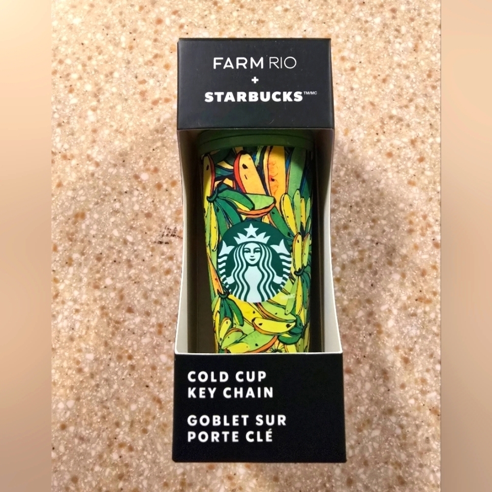 NWT Starbucks X Farm Rio Limited Edition Cold Cup Key Chain